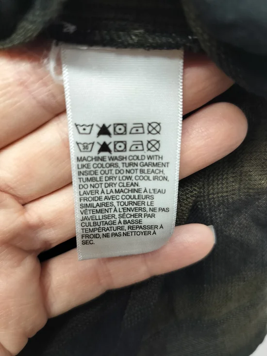 Lucky Brand Plaid Button Up Shirt Green Black Large - Picture 4 of 4